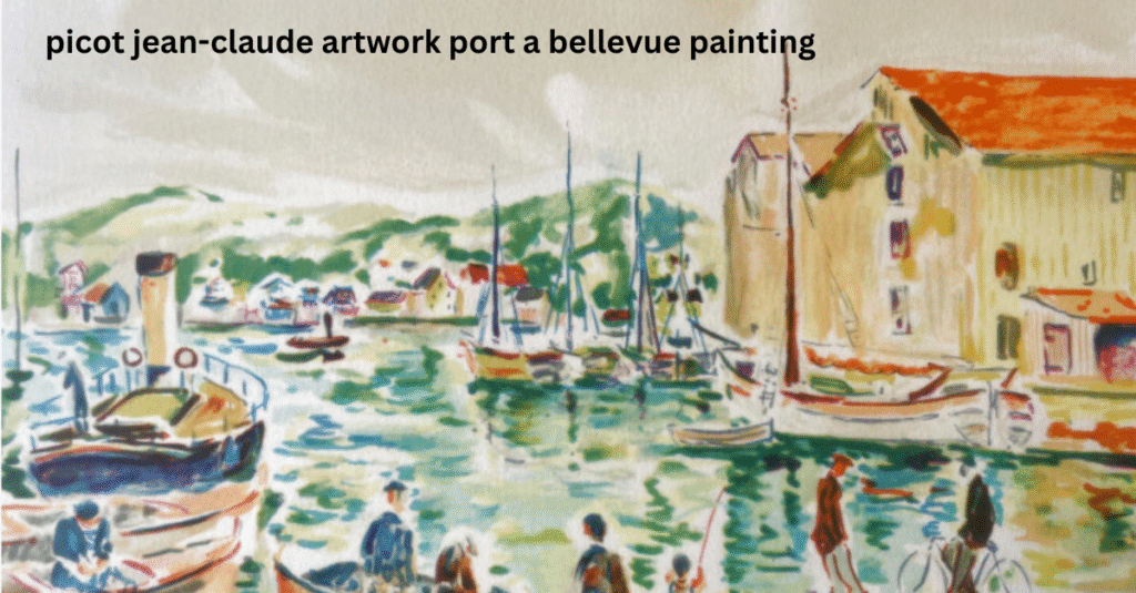 The Influence of Fauvism and Post-Impressionism in Picot Jean-Claude Artwork Port a Bellevue Painting